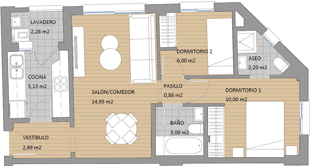 Floor Plan 2 Bedrooms Apartment