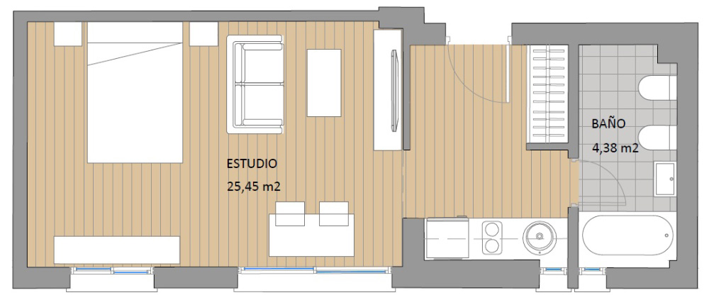 Floor Plan Studio Apartment