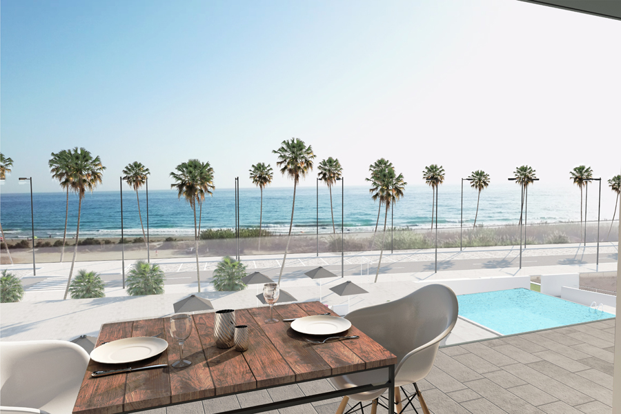 Second floor terrace,  First line Sea View Apartments and Penthouses direct from Developer in Torrox, Malaga, спальня