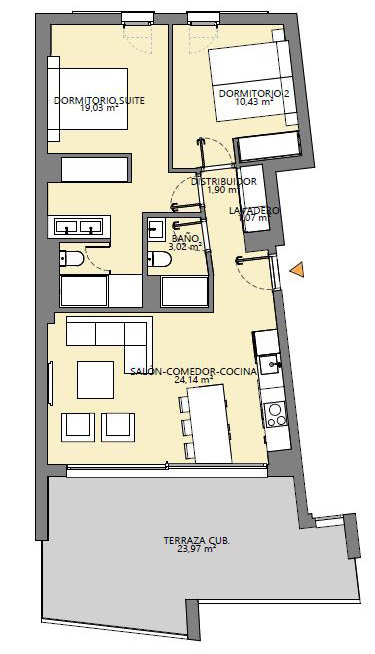  Apartamento 2 dormitorios