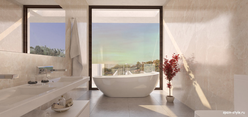 Bathroom, Modern  new  villa for sale in  Benahavis