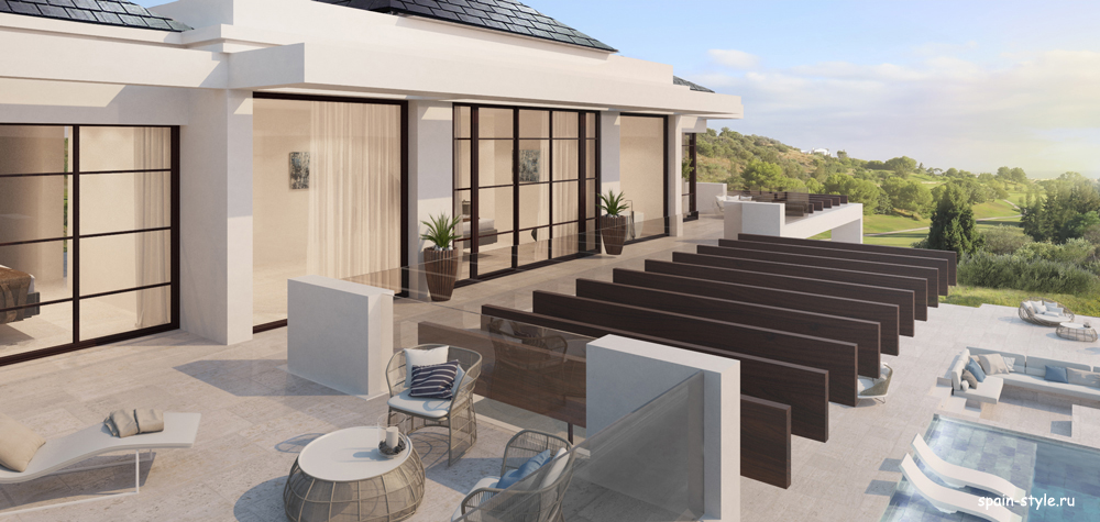 Terrace, Modern  new  villa for sale in  Benahavis