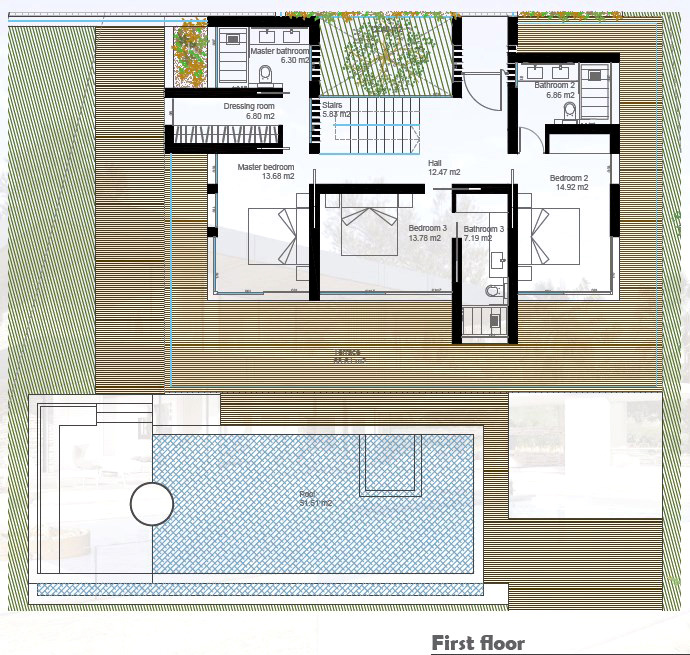 First floor,  New villa Los Almendros Gated  in Benahavís