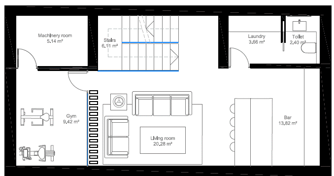 El plano del sótano, Villas de lujo sobre plano en Manilva