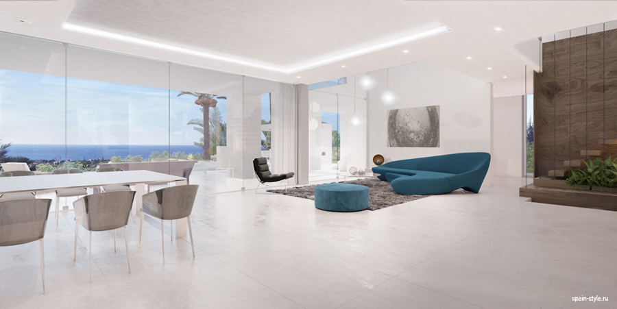 Living room, New luxury villas in Mijas 