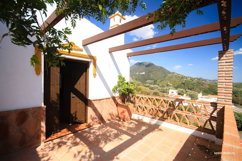 Terraza con vista a la montaña