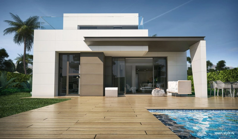 Fachada de la villa