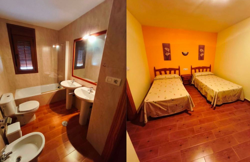Habitación de hotel con bañera