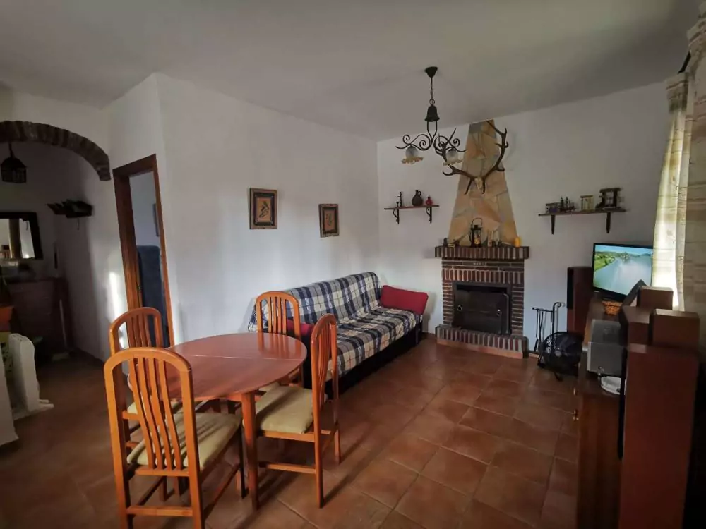 Salón con chimenea